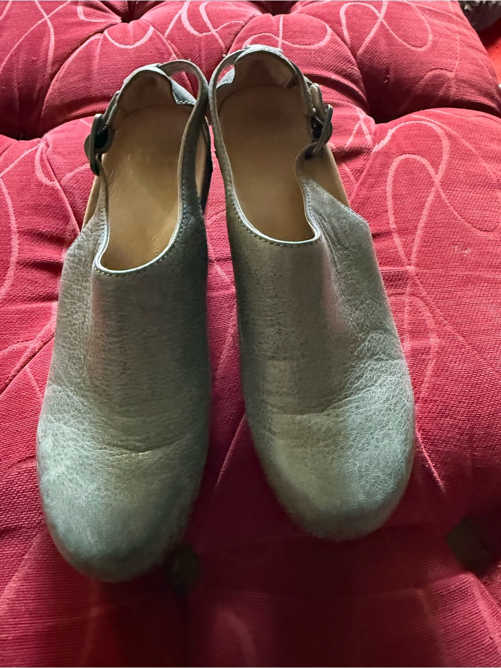 Dansko light blue Leather Slingback Clogs